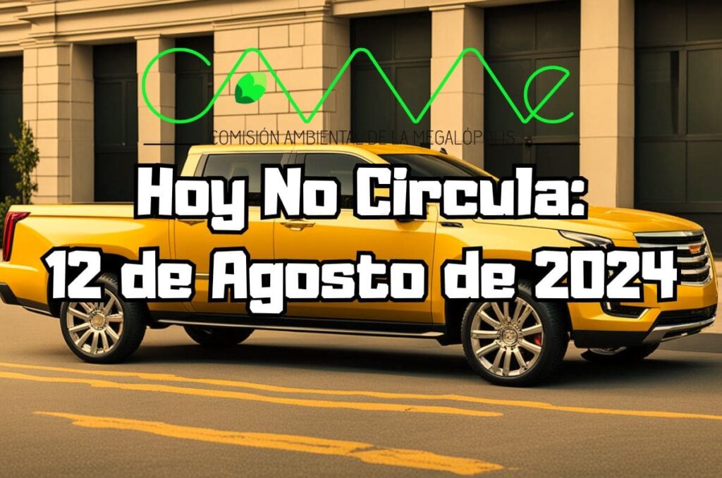 Hoy No Circula - Lunes 12 de agosto de 2024