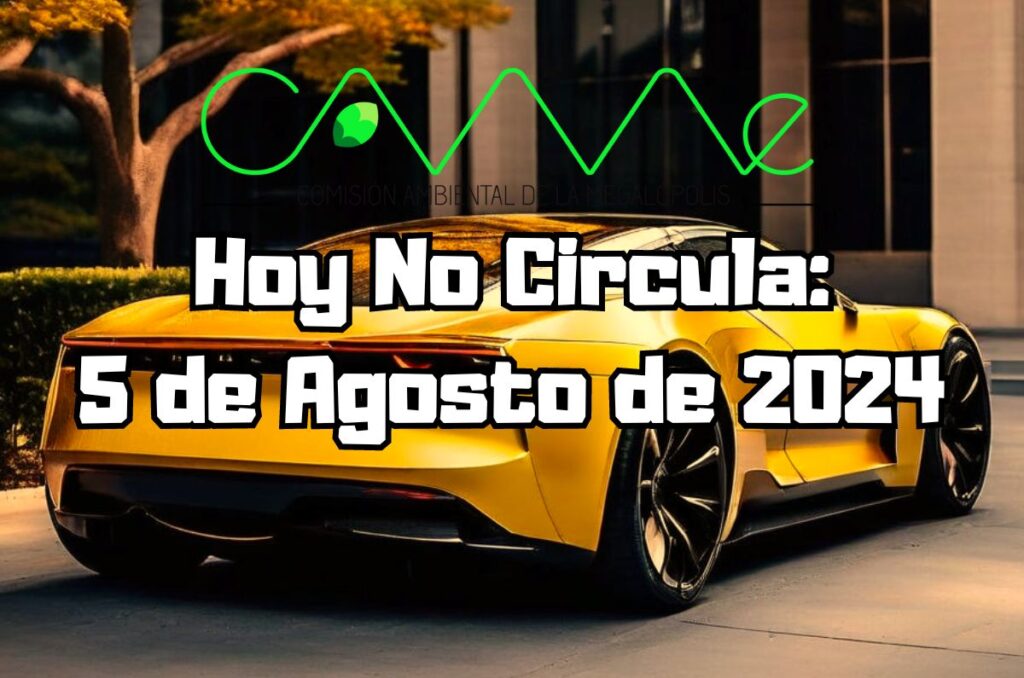 Hoy No Circula - Lunes 5 de agosto de 2024