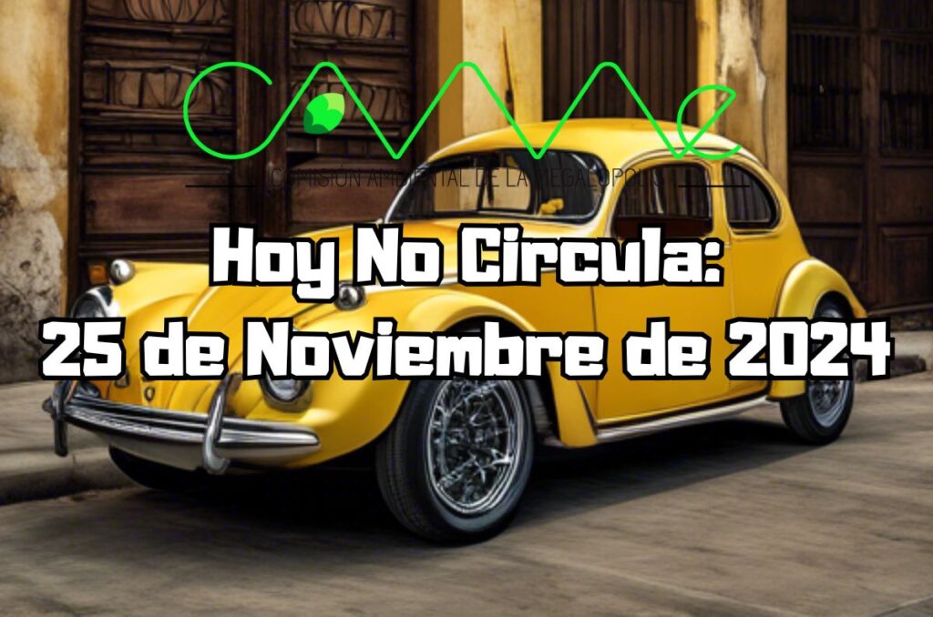 Hoy No Circula - Lunes 25 de noviembre de 2024